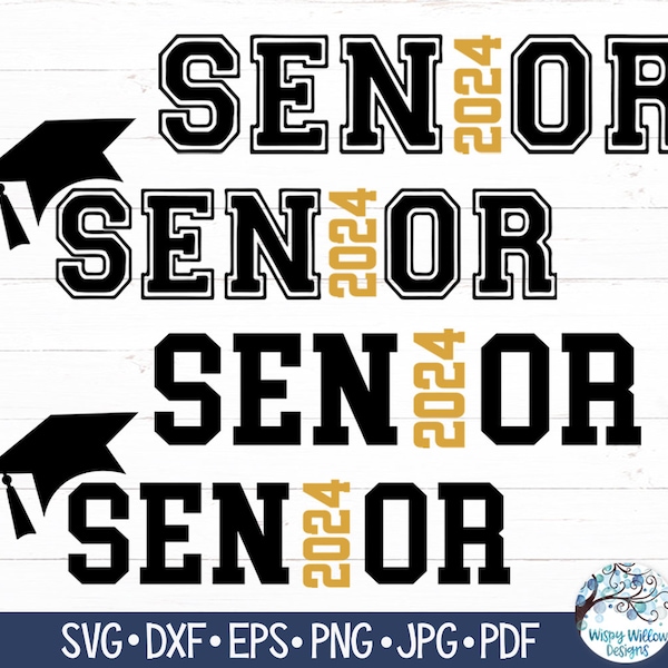 Senior 2024 SVG for Cricut, Graduation Cap SVG, Class of 2024 SVG, High School Senior Vinyl Decal Cut File Download for Silhouette