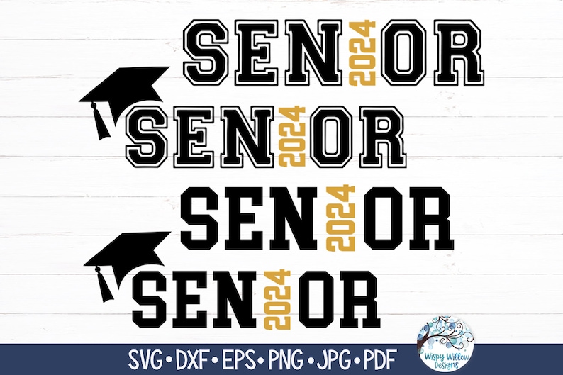 Senior 2024 SVG for Cricut, Graduation Cap SVG, Class of 2024 SVG, High School Senior Vinyl Decal Cut File Download for Silhouette image 1