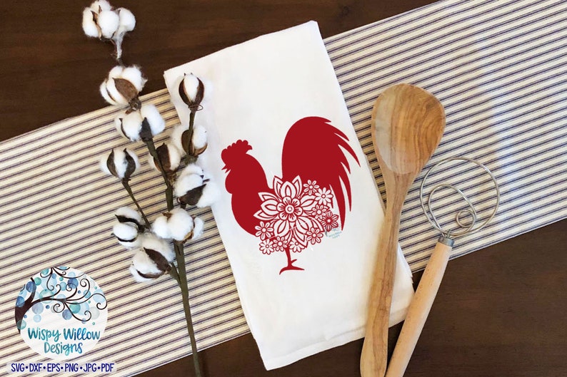 Download Floral Rooster SVG dxf png jpg Chicken Svg Mandala | Etsy