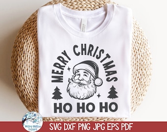 Joyeux Noël père Noël SVG pour Cricut, père Noël rétro Sublimation T-Shirt Design PNG, vintage vacances d'hiver Jpg, téléchargement du fichier vinyle
