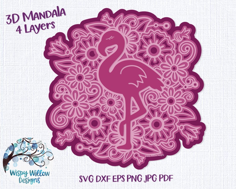Download 3D Flamingo Mandala SVG Flamingo Mandala Svg Cardstock | Etsy
