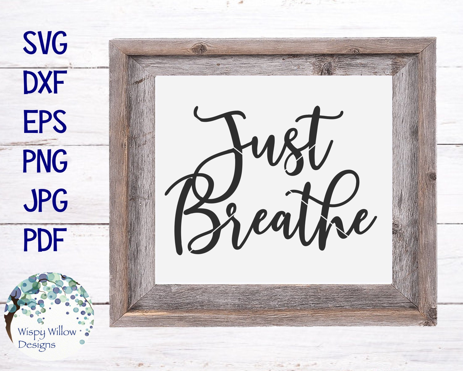 Download Just Breathe SVG DXF jpg png eps png Download Cut File | Etsy