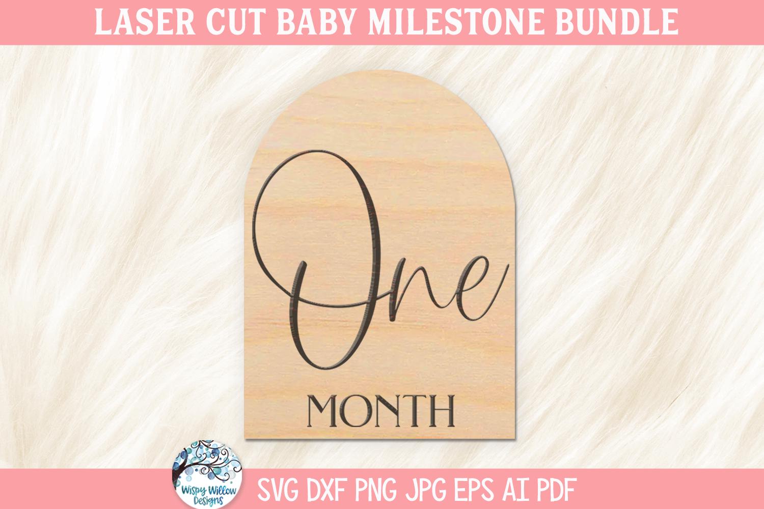 Baby Milestone SVG Bundle for Glowforge or Xtool Laser Cutter, Boho ...