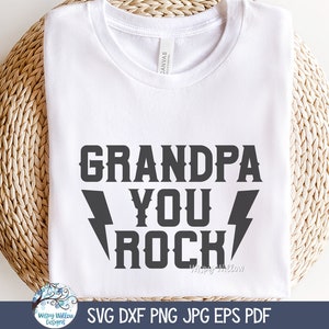 Grand-père vous rock SVG pour Cricut, Rock N Roll grands-parents Tshirt Design PNG, cadeau fête des pères, fichier chemise grand-père, fichier coupe sticker vinyle