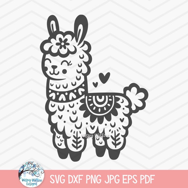 Llama SVG for Cricut, Cute Baby Llama, Alpaca Animal Clipart PNG, Baby Shower, Cute Kid's Shirt, Whimsical Nursery, Vinyl Decal Cut File