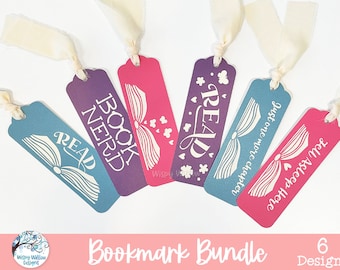 Reading Bookmark SVG Bundle, Funny Book Quotes, Paper Cut Cardstock Bookmark for Reading, Book Lover Gift, Cricut Bookmarks, Library