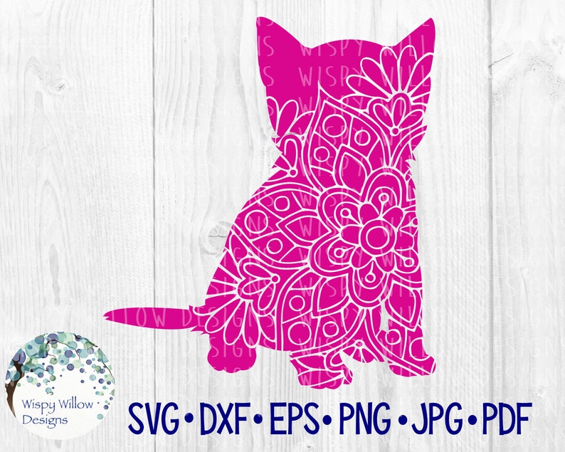 Download Kitten Mandala SVG Cat DXF png Digital Download Animal | Etsy