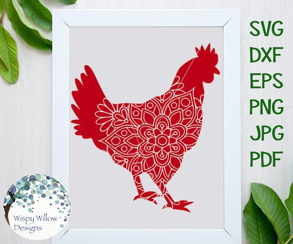 Download Rooster Floral Mandala Svg Dxf Png Jpg Eps Chicken Etsy