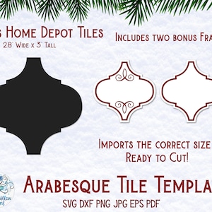 Molduras e modelo SVG de enfeite de Natal arabesco, modelo de azulejo Home Depot Svg, enfeites de azulejo arabesco, arquivo de decalque de vinil para Cricut