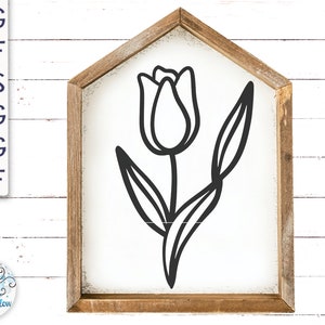 Tulpe-Svg-Datei für Cricut, Frühlingsblumen, Ostern, Tulpenblumenarrangement, Blumenumriss, Tulpe mit Blättern, Blumen-Vinyl-Aufkleber-Datei