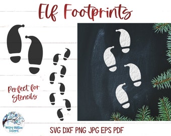 Elf Footprints SVG for Cricut, Elves Tracks, Christmas Elf Shoe Print Stencil, Christmas SVG file for Silhouette