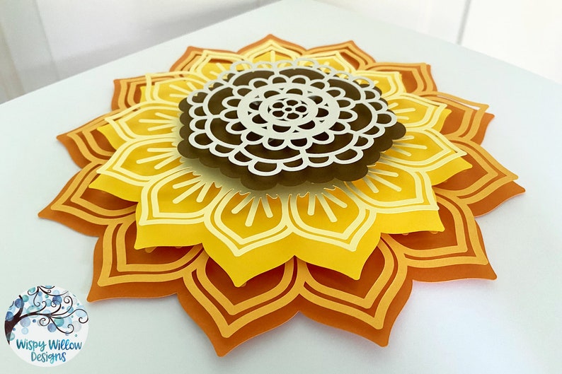 Download 3D Sunflower Mandala SVG Flower Mandala Svg Cardstock | Etsy