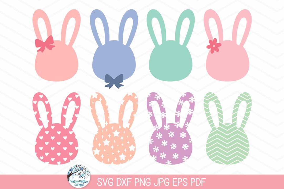 Easter Bunny SVG File Bundle for Cricut, Cute Simple Bunny Rabbit Head ...
