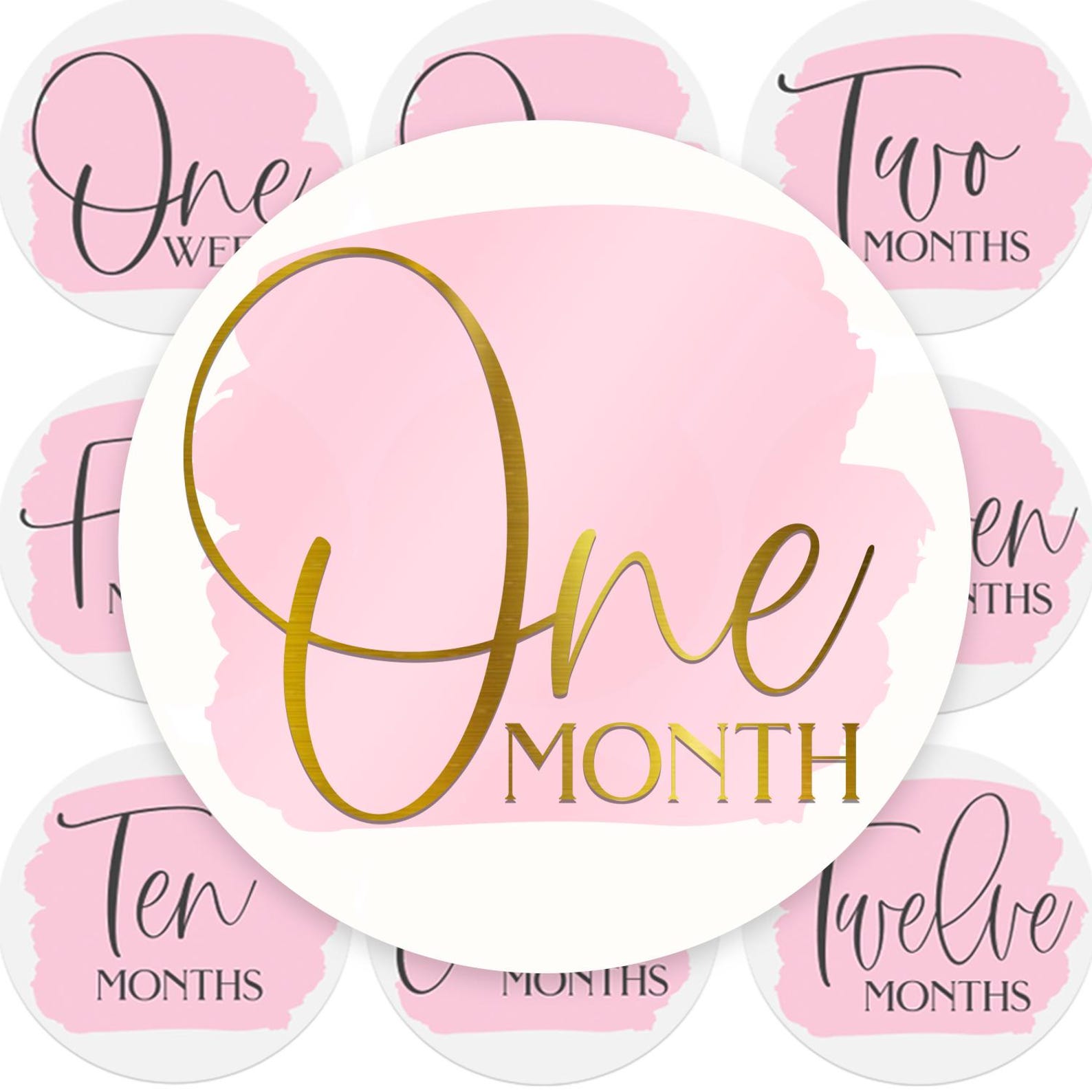 Baby Milestone SVG Bundle for Cricut, New Baby Monthly Round Circle ...
