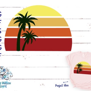 Beach Sunset SVG, png, Beach SVG, Summer Svg, Palm Tree Svg, Summer Sunset, Cut File, Summer Shirt, Half Circle, Sublimation, Decal File