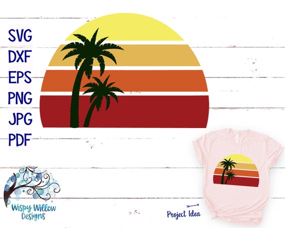 Tropical Sunset Sublimation Keychain Graphic by Paper Daisy