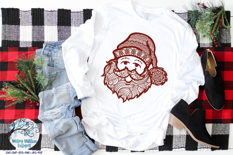 Santa Zentangle SVG Mandala Santa Claus SVG Santa Mandala - Etsy