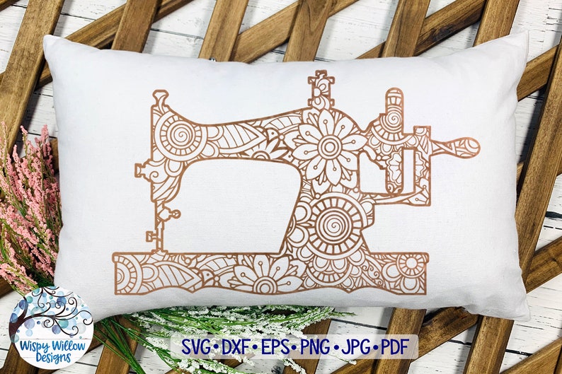 Download Sewing Machine Zentangle SVG DXF png jpeg Digital | Etsy