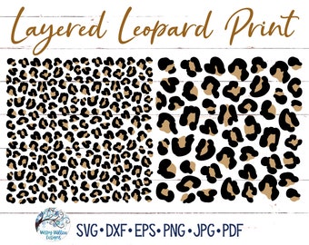 Layered Leopard Print SVGs, Leopard Spots SVG, Cheetah Print, Two Color Layered Leopard Pattern for Cricut, Animal Print Vinyl Decal File