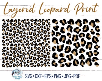 Layered Leopard Print SVGs, Leopard SVG, Leopard Texture Svgs, Cheetah Print,  Two Color Layered Leopard Pattern for Cricut, Vinyl Decal File - So Fontsy