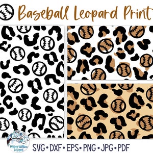 Baseball Leopard Print SVG Bundle for Cricut, Sports Animal Print PNG, Ball Cheetah Print Pattern JPG, Vinyl Decal File for Silhouette