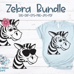 Zebra SVG Bundle, Zebra mit Blumen SVG, Cartoon Zebra Gesicht SVG, Zebra mit Sonnenbrille SVG, süße Zebras, Zoo-Tier, Zebra Aufkleber Dateien