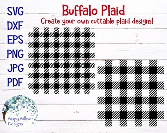 Buffalo Plaid SVG Files for Cricut, Plaid SVG Pattern, Buffalo Plaid Texture Pattern Bundle, Cuttable Fall Plaid, Vinyl Decal Cut File