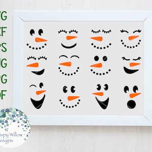 Snowman Faces, Winter, Christmas, SVG, DXF, png, eps, jpg, Snow, Girl, Boy, Digital Download, Decal File, Bundle, Happy, Surprised, Snow