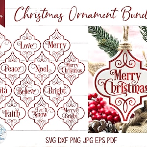 Bundle de décoration de Noël Arabesque, Svg carrelage Arabesque, ornements de carrelage, ornements Arabesques, Noël Svg, joyeux Noël, joie, amour