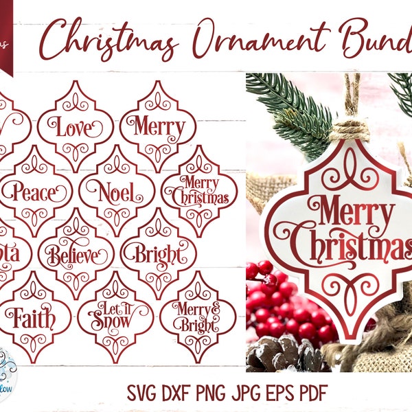 Arabesque Christmas Ornament SVG-bundel, Arabesque tegel Svg, tegel ornamenten, Arabesque ornamenten, kerst Svg, vrolijk kerstfeest, vreugde, liefde