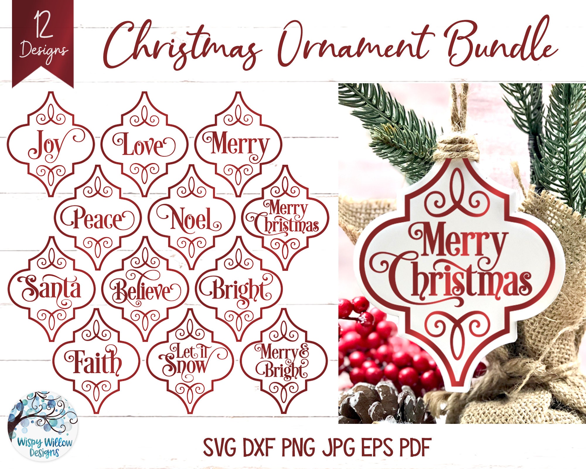 Arabesque Christmas Ornament SVG Bundle, Arabesque Tile Svg, Tile Ornaments, Arabesque Ornaments, Christmas Svg, Merry Christmas, Joy, Love