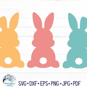 Osterhase SVG für Cricut, drei Osterhasen PNG Clipart, niedliche Osterhasen Silhouetten, Vinyl Aufkleber geschnitten Datei für Silhouette
