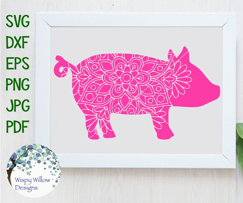 Download Floral Pig Mandala SVG DXF png eps jpg Digital Download | Etsy