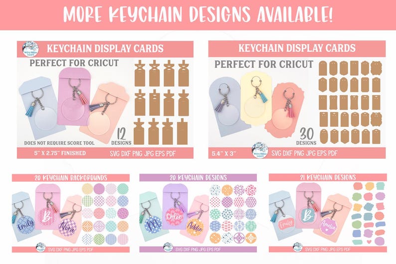 Keychain Background Pattern SVG Bundle for Cricut, Personalized Cute ...