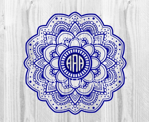 Download Mandala Border for Monogram or Name SVG DXF png PDF jpg | Etsy