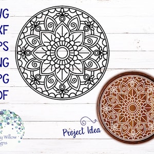 Mandala SVG, DXF, png, jpg, pdf, Mandala Circle, Download, Boho, Hippie, Mandala Flower, Cricut, Silhouette, Cut File, Vinyl, Stencil,