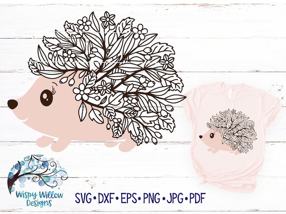 Download Floral Hedgehog Zentangle SVG DXF png Hedgehog Mandala Svg ...