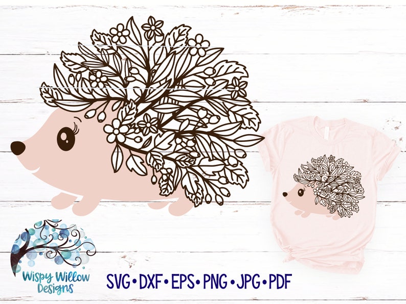 Download Floral Hedgehog Zentangle SVG DXF png Hedgehog Mandala Svg ...