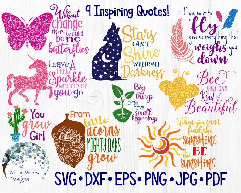 Download Inspiring Bundle SVG DXF pdf png eps jpg Quote Quotes | Etsy
