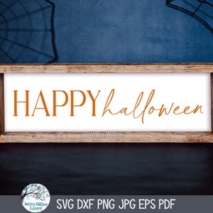 Happy Halloween Sign SVG for Cricut, Farmhouse Halloween Quote, Fall Holiday Welcome Sign, Door Hanger PNG, Trick or Treat JPG Printable