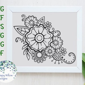 Boho Mandala Flower SVG per Cricut e Silhouette, DXF, PNG, Download del file Mandala Flower, Hippie, Meditazione e Yoga Mandala Decal File