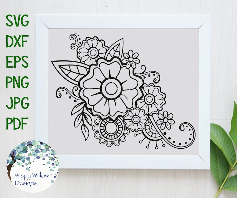 Download Boho Mandala Flower SVG DXF PNG jpg eps Flowers Flower | Etsy