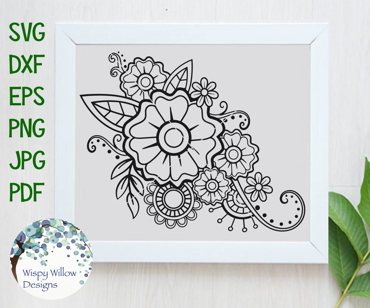 Download Boho Mandala Flower Svg Dxf Png Jpg Eps Flowers Flower Etsy