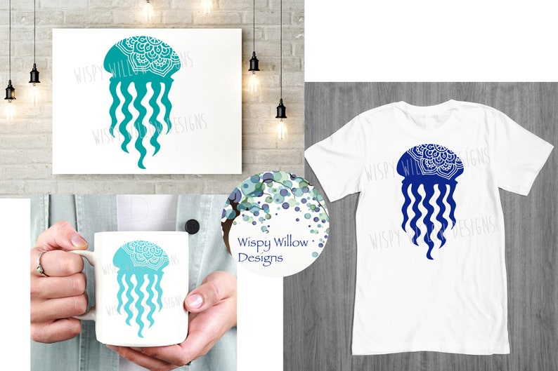 Download Jellyfish Mandala SVG DXF png jpg eps Digital Download | Etsy