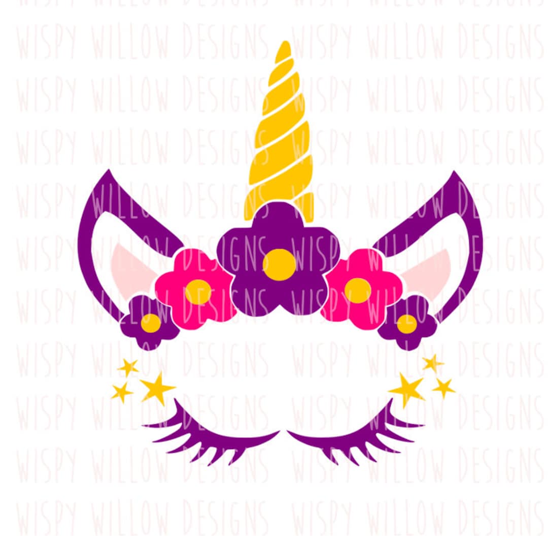 Floral Unicorn SVG, Unicorn Svg, Unicorn With Flowers Svg, Unicorn Face
