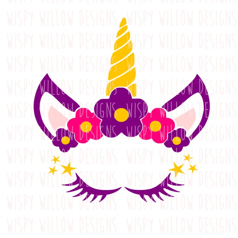 Download Floral Unicorn SVG DXF png PDF jpg Unicorn Flower | Etsy