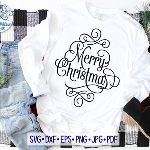 Merry Christmas SVG, Merry Christmas Shirt Design SVG, Merry Christmas Script Svg, Merry Christmas Cursive Svg, Christmas Decal File, Png