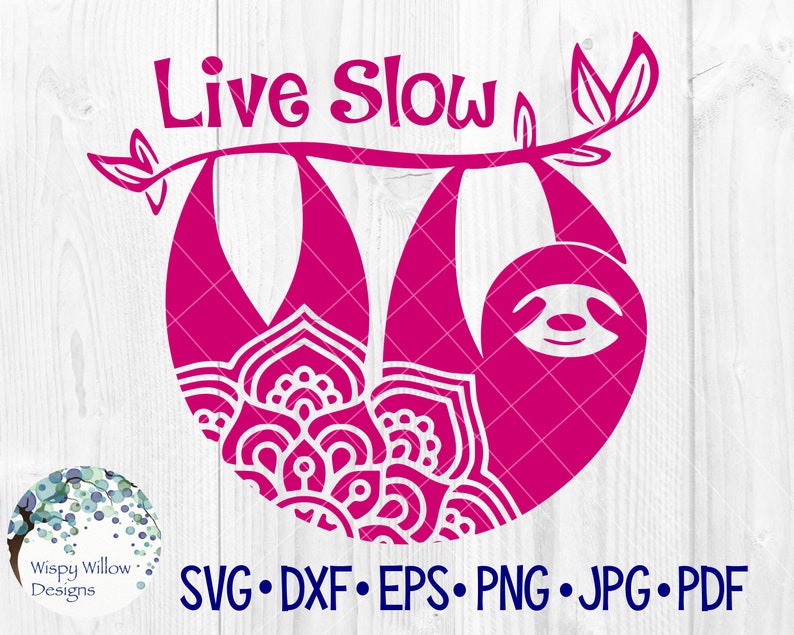 Download Live Slow Sloth Mandala SVG DXF pdf png eps jpeg | Etsy