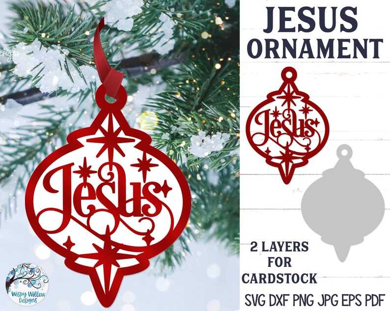 Jesus Christmas Ornament SVG File for Cardstock Religious - Etsy
