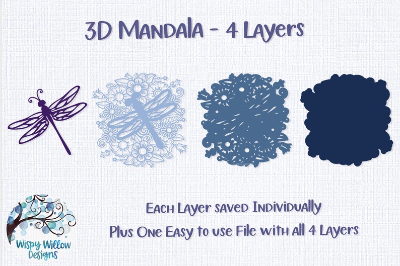 Download 3D Dragonfly Mandala SVG Dragonfly Mandala Svg Cardstock | Etsy